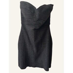 Black Strapless Party Body-con Sweetheart Neck Mini Dress Women's Size Large